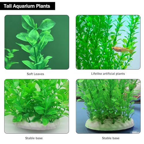 Aquarium Plants 24in, Extra Tall Fish Tank Plants for Large Tanks, Plastic Fish Tank Plant 2 Pack, Fake Aquarium Plant, Tall Decorations for Freshwater Aquariums(Green(Style A)) - color: Green(style F)