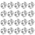 Hose Clamp, 20 Pack Stainless Steel Adjustable 6-12mm Size Range Worm Gear Fuel Line Clamp for Plumbing, Automotive And Mechanical Application - size: 6-12mm