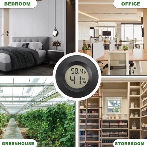Mini Hygrometer Digital Thermometer Humidity Meter Hygrometer Thermometers Indoor/Outdoor Humidity Monitor Reptile Thermometer for Greenhouse Garden Cellar Fahrenheit(℉)/ Celsius(℃) 4 Pack