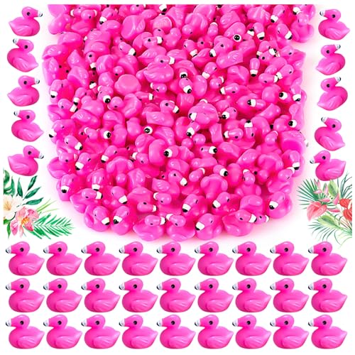 HFAYDZSW 115Pcs Mini Resin Flamingo Ducks, Flamingo Tiny Figurines for Cake Topper Garden Dollhouse Landscape Aquarium Ornaments DIY Crafts