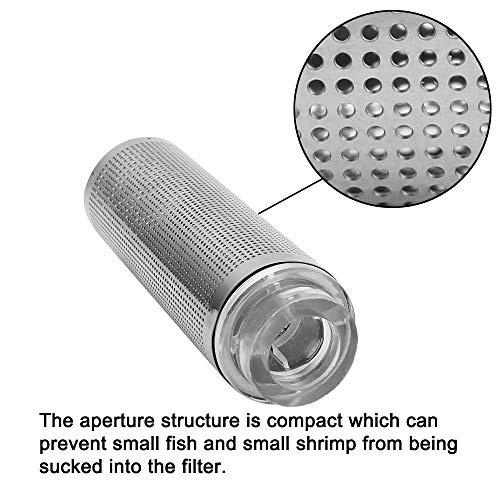 NACX Aquarium Fish/Shrimp Mesh Net Filter Guard，Fish Tank Intake Strainer Pre-Filter Cover Stainless Steel