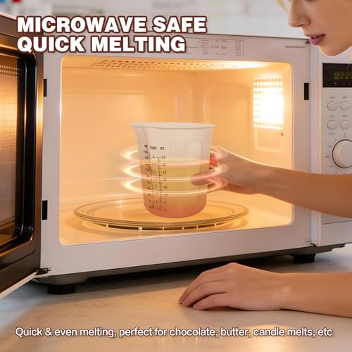 Silicone Measuring Cups 4-Pack Set, (1/2, 1, 2, 4 Cup) Reusable Silicone Cup for Prepping Cooking Baking Supplies, Melting Butter Chocolate 125ml 250ml 500ml 1000ml Dishwasher Microwave Safe - color: 125ml+250ml+500ml+1000ml