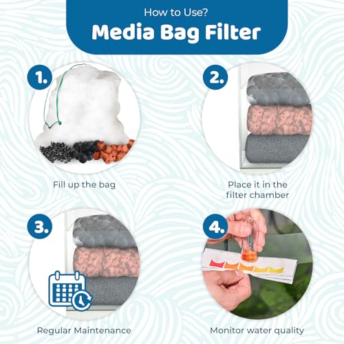 SunGrow Media Filter Bags, White Mesh Nylon Pouch for Holding Aquarium Active Carbon, Bio Rings, Straw for Chicken Nest, Lavender, Spices, Dried Flowers, 10 Pcs per Pack