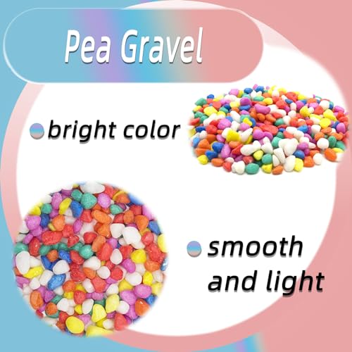 Mixed Color Pebbles for Crafts, 0.9 Pound Natural Polished Aquarium Gravel, Decorative Pebbles for Indoor Plants, Turtle Tank, Vase, Succulents Cactus, Garden Landscaping - color: Mixed Color