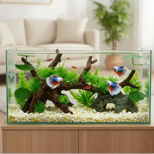 3 Pcs Betta Fish Leaf Hammock, Betta Fish Practical Resting Spot Bettas Suction Cup Tank Decor Green Hammock Plant Leaf Pad Fishes Breeding Resting Bed for Fishes Aquarium Decoration Ornaments