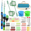 Kids Fishing Rod Reel Combo 4.92FT/5.9FT 2PCS Telescopic Fishing Pole Spincast Reel with Fishing Accessories Ultralight Fishing Tackle Starter Kit Kids Fishing Pole for Boys Girls Toddlers - color: Spincasting-4.92FT-Green&Blue