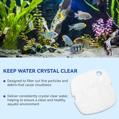 4 Pack Aquarium Polishing Filter Pad Compatible with Marineland C-Series and Magniflow 360 and 400 Canister Filters, Water Polishing Pads Mechanical Filter Media for Aquariums, Replaces Rite-Size T