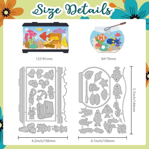 Fish Tank Die Cuts, Carbon Steel Die Cuts Cutting Dies Frame Stencils Scrapbooking Embossing Template Dies for Card Making Party Greeting Embossing Invitation Photo Album - style: Fish Tank