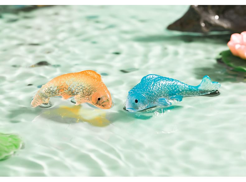 7 Pcs Colorful Koi Resin Figurines for Fish Tank - Miniature Ornaments for Terrarium Bottle, Fairy Garden Scene, Birthday Cakes, DIY Aquascape Kit, Aquarium Moss Layout Desktop Landscape Accessories