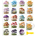 Peacoblue 18 Sheets Rub on Transfers for Crafts, Mushrooms and Poisonous Mushrooms 3.6"x3.9" UV DTF Cup Wraps Waterproof Cold Transfers Stickers for Wood Glass Metal Cup Tumblers Mirrors Home Decor - style: Mushrooms and Poisonous Mushrooms