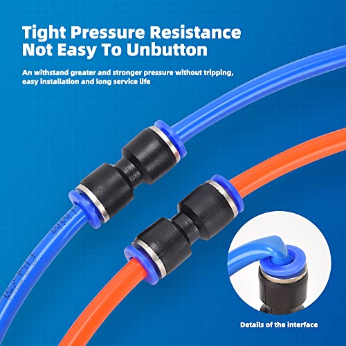 60Pcs Quick Connect Air Hose Fittings 1/4 inch OD 15 Spliters,15 Elbows,15 tee,15 Straight Quick Release Pneumatic Push to Connect Fittings Kit Air Line Fittings for 1/4 inch Tube - size: 60 PCS