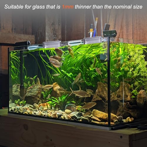 12 Pcs Aquarium Lid Clips, 6 mm Acrylic Aquarium Cover Bracket Fish Tank Lid Older Fish Tank Clip Transparent Easy to Clean, Intended for Rimless Aquariums Top Cover - size: 6 mm