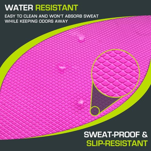 ProsourceFit Exercise Balance Pad, Non-Slip Cushioned Foam Mat & Knee Pad for Fitness and Stability Training, Yoga, Physical Therapy - color: Pink, size: L - (15.5" x 12.75")