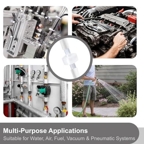 4Pcs 1/4 Check Valve Inch Vacuum One-Way Valves for Water Air Fuel Garden Hose Tank Well Pump Aquarium and Sprinkler Line Plastic Micro Diaphragm Stop for Fluid and Air Intake