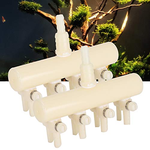 2PCS Aquarium Air Control Lever Valve, Splitter Pump Accessories Set Plastic Easy Aquarium Air Pump Special Splitter Valve with Diverter Adjustable(S 4 Heads) - color: 4 heads