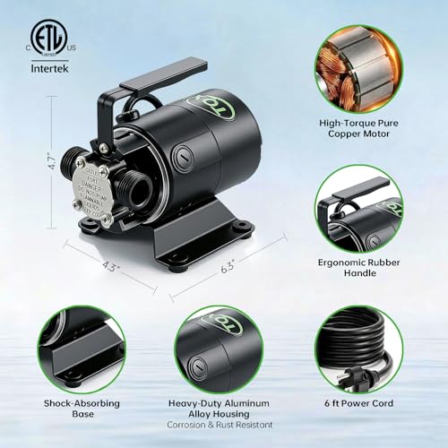 12V Water Transfer Pump 330GPH Self-Priming Utility Pump with Battery Clamps Hose Kit Portable Electric Non-Submersible Pump for RV Marine Garden Pool Basement Emergency Water Removal - style: 12V Water Transfer Pump