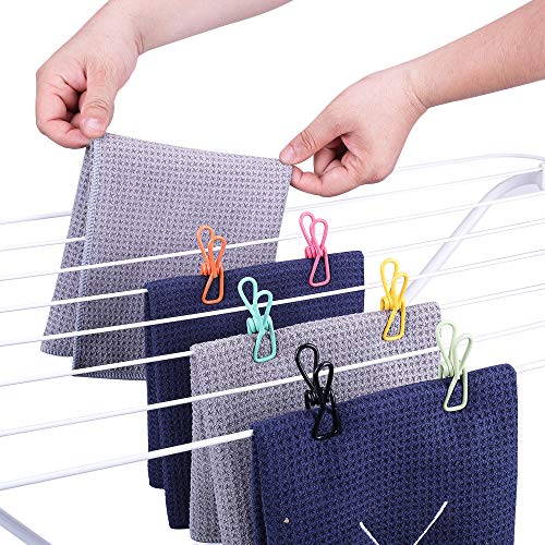 Riveda 30 Pack Assorted Chip Bag Clips Utility - PVC 2 Inch Coated Colorful Sealer for Sealing Food - Paper Holder, Clothesline Clip for Laundry Hanging, Kitchen Bags, Multipurpose Clothes Pins - color: Multicolor