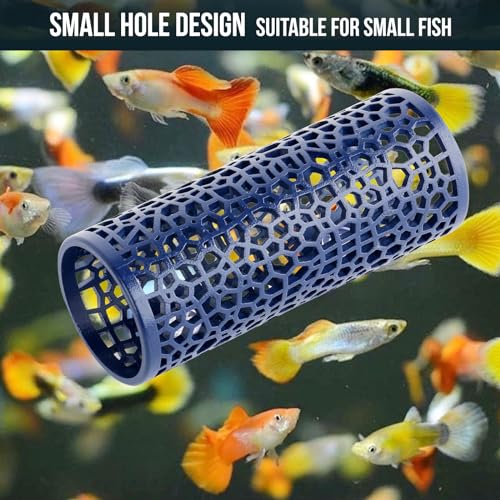 Abizoo Betta Fish Tunnel, Navy Blue Betta Sleeping Tube Safe Hollow Design for Small Fish & Shrimp Ideal Toys for Bettas Guppies Resting Tank Accessories Hammock, Aquarium Decorations Hideout - color: Blue
