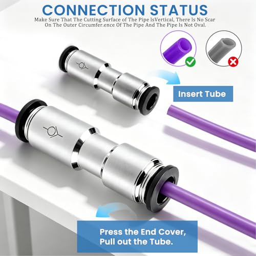1/2" OD One-Way Air Check Valve, Quick-Plug Type, Nickel Plated Copper, CVPU Inline Pneumatic Coupling (Pack of 2) (1/2" OD) - size: 1/2" OD
