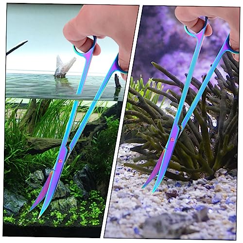 CALLARON Stainless Steel Aquatic Plant Scissors 8-Inch Aquarium Trimming Tool for Aquascaping Fish Tank Maintenance and Aquatic Plant Care Portable and Sturdy Design