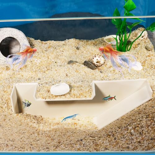 Aquarium Undergravel Fish Tunnel Cave, White, Modern Style 7 - color: White, style: Style 7