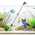 fishkeeper Quick Aquarium Siphon Pump Gravel Cleaner - 256GPH / 80GPH Adjustable Powerful Fish Tank Vacuum Gravel Cleaning Kit for Aquarium Water Changer, Sand Cleaner, Dirt Removal - size: Small