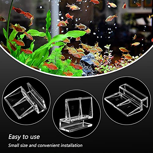 16 PCS 8mm Acrylic Aquarium Cover Clip, Clear Fish Tank Glass Cover Clip Support Holder Universal Lid Clips for Rimless Aquariums