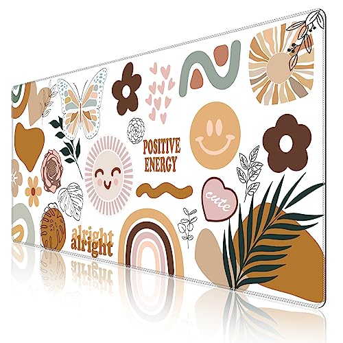 iCasso Desk Mat, Large Gaming Mouse Pad, XXL Desk Pad Stable Rubber Base Mousepad with Stitched Edges, Computer Keyboard Mat for Work, Game, Office, Home -Sticker - color: Sticker
