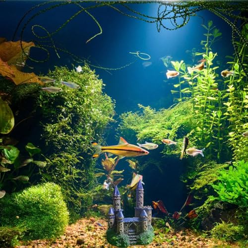 Aquarium Castles Statue Artificial Hideouts House Resin Aquarium Decorations Art Craft Terrarium Habitat Ornament