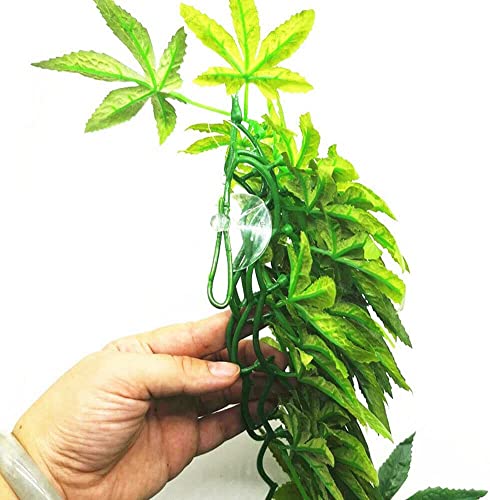 40cm/16in Aquarium Decorations Artificial Plants Fake Plastic Water Grass for Fish Tank Aquarium Decor Hanging Plants - color: Green Leaves, size: 16INCH