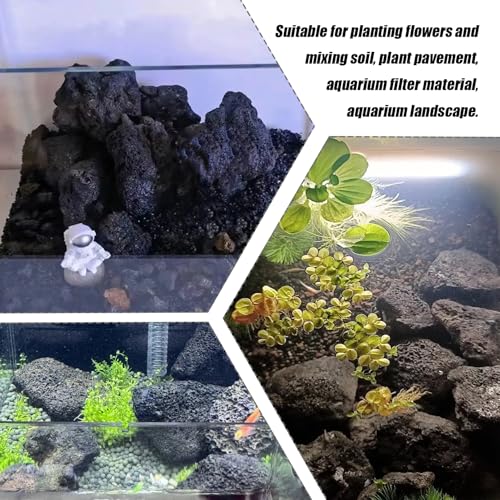 10 Pack Aquarium Black Lava Rock Fish Tank Volcanic Pumice Stones for Betta Fish Shrimp (1.96''-3.14'') - color: Black, size: L:2''-3.2''