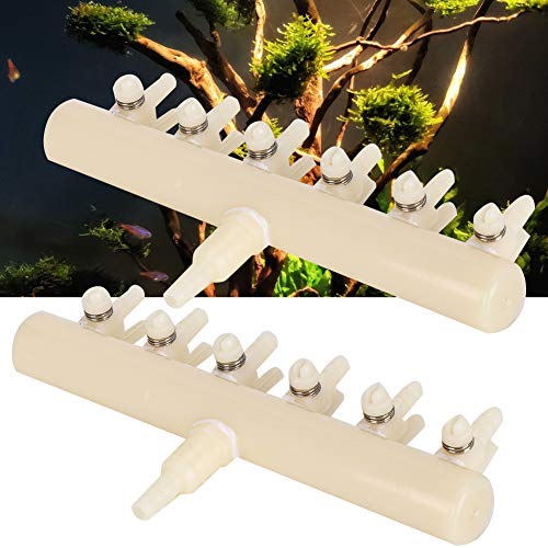 2PCS Aquarium Air Control Lever Valve, Distributor Splitter Pump Accessories Set Plastic Easy Aquarium Air Pump Special Splitter Valve with Diverter Adjustable S(6 Heads) - color: 6 heads