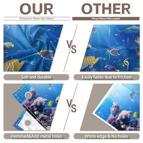 8x6ft Under The Sea Photography Backdrop Ocean Underwater World Background Aquarium Coral Baby Shower Decorations Birthday Party Photo Banner - size: 8'x6'