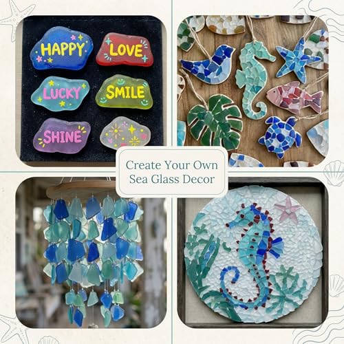 Jetec Sea Glass for Crafts Pieces Seaglass Decor Flat Frosted Sea Glass Ornaments Vase Filler Crushed for Beach Wedding Party Decor Home Aquarium DIY Craft Supplies,11 oz(Blue, White, Green) - color: Blue, White, Green, size: 11 Ounce (Pack of 1)