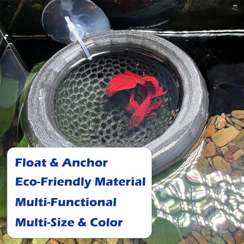 Floating Betta Hammock with Suction Cup, Shrimp Cave, Betta Fish Feeding Rings,3D Printed Aquarium Decor (Sand, Large) - color: Sand, size: Large