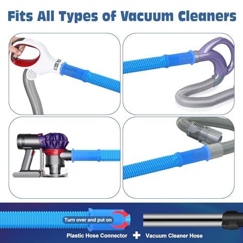 PetOde Upgraded 2 Pieces Dryer Vent Cleaner Kit Compatible with Most Vacuum Cleaner, Flexible Dryer Lint Brush and Vacuum Hose Attachment - 31.5 Inch, Quickly Lint Remove, Blue - color: Blue