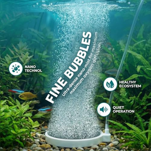 Aquarium Bubbler Air Stone – 4 Inch Fish Tank Nano Quiet Dissolved Oxygen Diffuser Make Super Tiny Bubbles for 35-100 Gallon Aquarium Fish Tank Hydroponics - size: 10cm, for 35-100 Gal