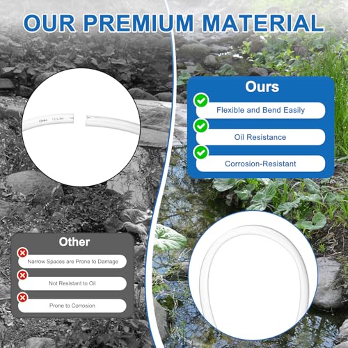 M METERXITY Vinyl Tubing 16mm ID x 19mm OD 100ft Flexible Plastic Tube with 2 Hose Ties, Lightweight Hybrid PVC Hose for Water Gardening/Airline/Aquarium Tubing [Clear] - size: 16mm ID x 100ft
