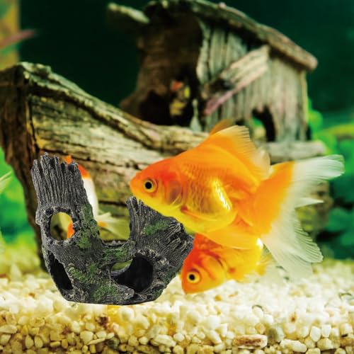 Aquarium Tree Trunk, Hollow Landscape Stump Wood House Resin Ornament Hideout Caves Rocks Decor Fish Tank Hole Stone Decoration Accessories Betta Cichlid Turtles Small Lizards Reptiles Amphibians - size: Type 1
