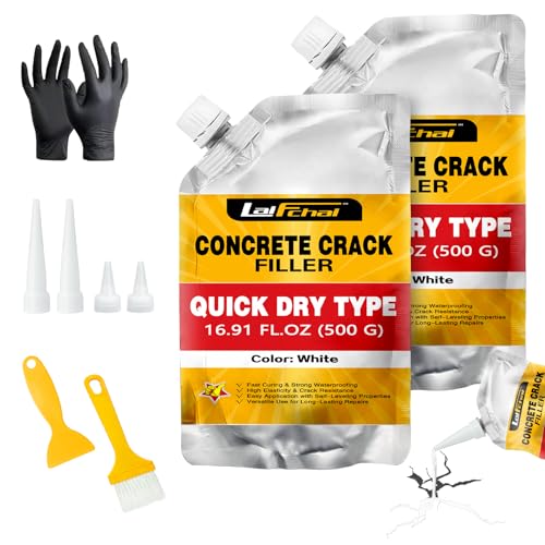 Concrete Crack Filler, Cement Crack Filler, Fast-Drying Crack Filler, Self-Leveling Caulking Sealan Effectively Repairs Cracks in Driveways, Sidewalks, Patios, and Window Sills (2 Pack - 2.2LB) - style: 2 Pack - 2.2LB