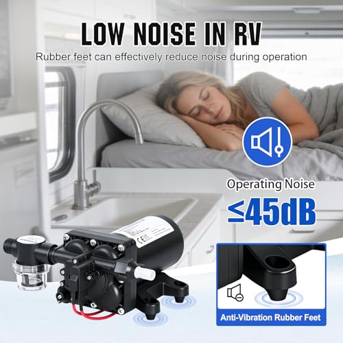 ECO-WORTHY RV Fresh Water Pump 12V DC 5.5GPM 70PSI,12 Volt Diaphragm Self-Priming Pump with Pressure Switch for RV Garden Irrigation Spraying Marine Yacht - size: 5.5GPM-70PSI-12V