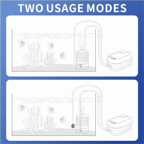 3W/6W Aquarium Air Pump, Adjustable Aquarium Aerator with 2-Outlet, Super-Powerful & Quiet Oxygen Pump for Fish Tanks up to 100/200 Gallon with Full Accessories.(Upgrade Noise-Reduce) - style: AR-10 NEW Pump+Sponge Filter-L