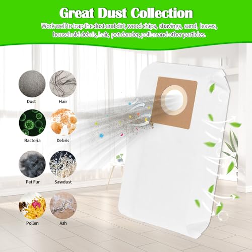Gudotra 15 Packs AH10143 Upright Bags Replacement for Hoover Commercial HushTone CU2 Vacuum Cleaner CH54013 CH54015 CH54113 CH54115 Replace Part AH10143, White - color: White