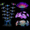 Uniclife Aquarium Imitative Rainbow Sea Urchin Ball/Coral Plant/Strip Coral Plant Decoration Artificial Silicone Ornament with Glowing Effect for Fish Tank