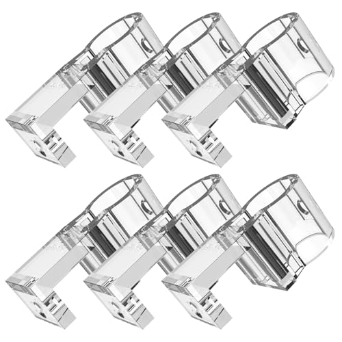 6PCS Transparent Fish Tank Plant Holder with U-Shaped Clip, Aquarium Plant Holder for Hydroponic Plants, Aquascaping Accessories M