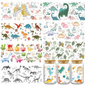 Rngmsi UV DTF Cup Wraps - 8 Sheets Dinosaur UV DTF Wraps for 16 oz Glass Cups DIY Wood Crafts Water Bottle - style: Dinosaur