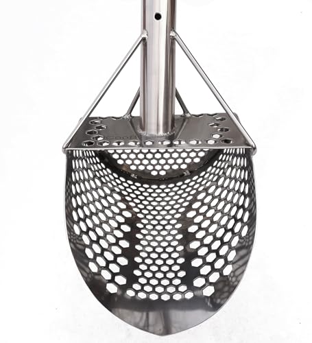 Sand Scoop Shovel Metal Detector Monstrik V1, Sand Scoops Treasure Detecting, Metal Detector Hunting Tool, Stainless Steel, Mixed Hexahedron Holes
