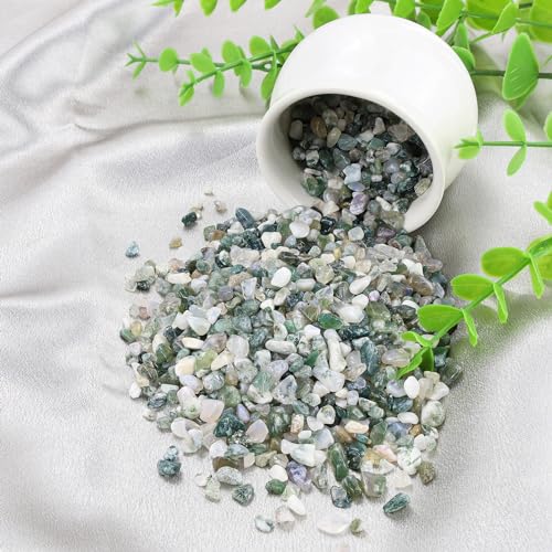 ZHIYUXI Aquatic Agate Crystal Chips Bulk Fish Tank Decorations Aquarium Rocks Gravel Vase Filler Stones Crystals for Candle Making Witch Kit Gravel for Plants Quartz Sand Gemstone 0.22 lbs - color: U# Aquatic Agate, size: 0.22lbs
