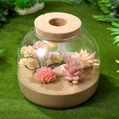 Yardwe Glass Terrarium Jar with Stopper 5.90In Hydroponic Plant Container Miniature Garden Vase Clear Glass Terrarium for Home Office Decoration