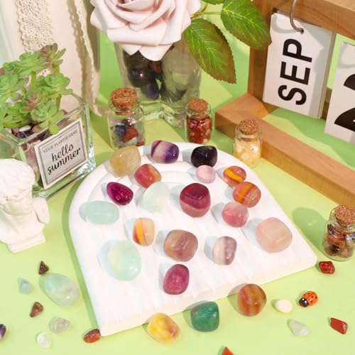 DUQGUHO Fluorite Crystals Healing Crystal Stones Set Natural Crystals Bulk Irregular Stones 0.45 lbs - color: Fluorite